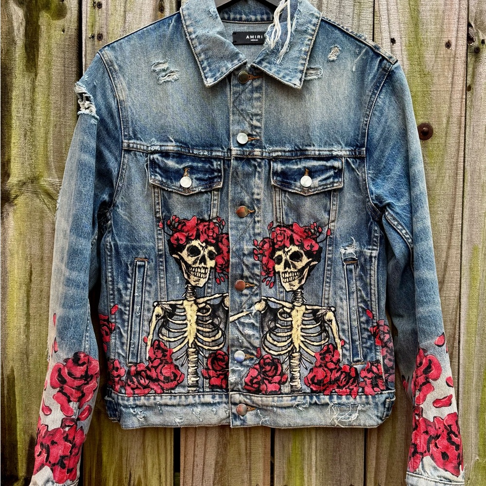 Authentic AMIRI grateful Dead, Distressed Denim Jacket